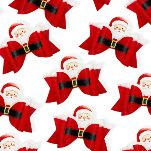 Santa Claus Faux Leather DIY Hair Bow Loops | Craft Cutout sheets