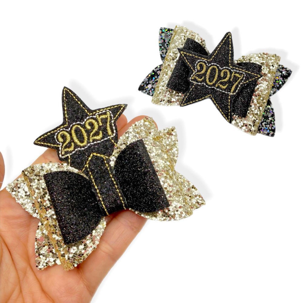 New Year 2027 Star | Pop Up Bow Centre Felties