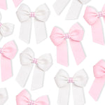 BABY PINK GINGHAM GLITTER GROSGRAIN 4” RIBBON BOW - Eliza Henri