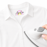 CUSTOM DTF CLOTHING LABELS- RAINBOW- PINKS- IRON ON