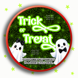 TRICK OR TREAT- NEON GREEN GHOST | CHOCOLATE TUB DECALS