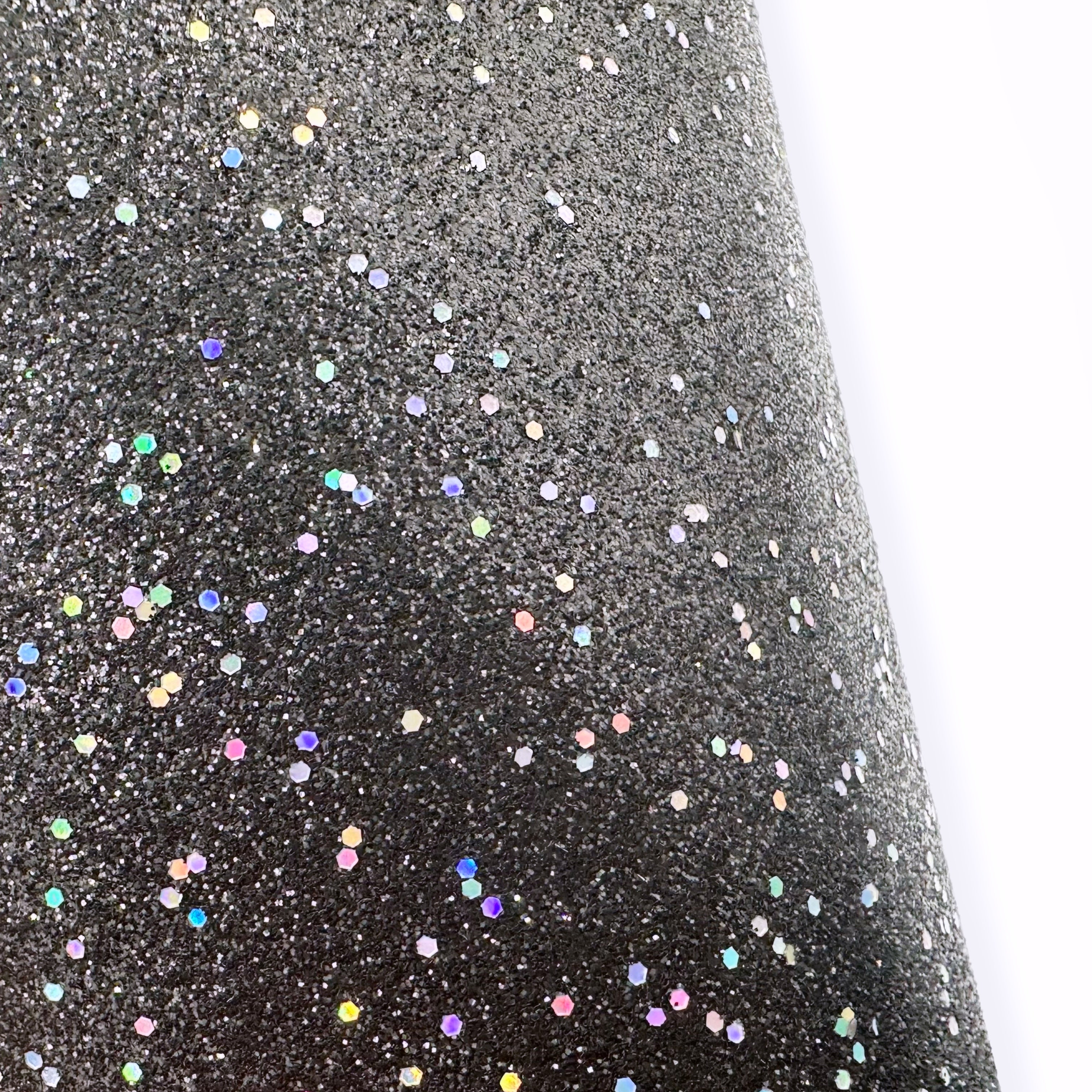 Cosmic Black Lux Premium Fine Glitter Fabric - Eliza Henri