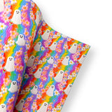 Embroidered Rain-boo ghosties  Premium Faux Leather Fabric Sheets - Eliza Henri
