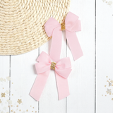 PINK & GOLD GLITTER GROSGRAIN 4” RIBBON BOW - Eliza Henri