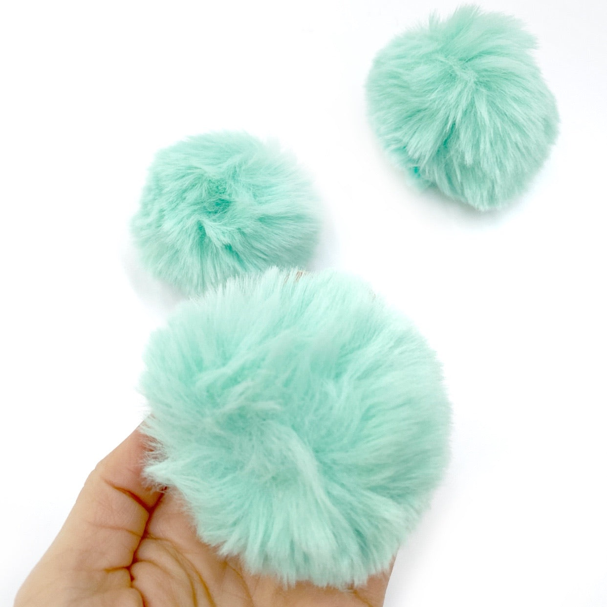 Luxury Fluffy Pom Poms with elastic Hoops 8cm - Eliza Henri