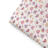 Prettiest Rainbows Printed Fine Core Glitter Fabric - Eliza Henri
