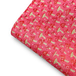 Pretty Toadstools Printed Fine Core Glitter Fabric - Eliza Henri