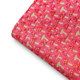 Pretty Toadstools Printed Fine Core Glitter Fabric - Eliza Henri