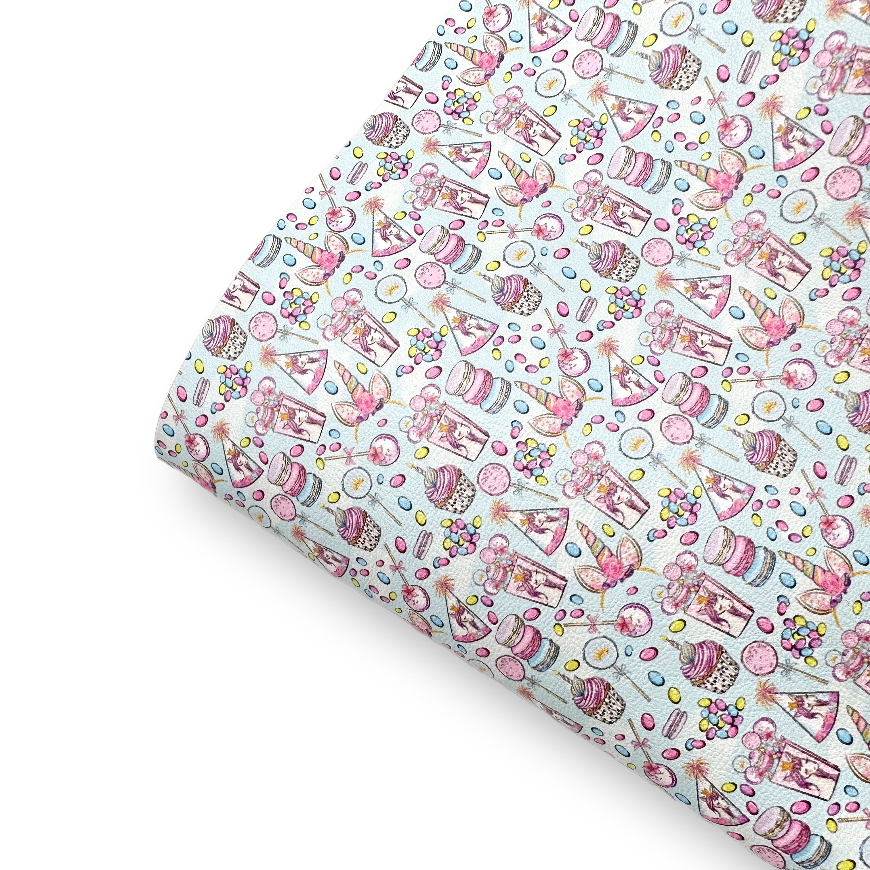 Unicorn Birthday Party Premium Faux Leather Fabric Sheets - Eliza Henri