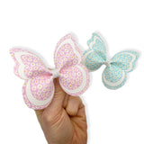 OOPS A DAISY BUTTERFLY PINCH BOWS - DIY CUT OUT FAUX LEATHER FABRIC SHEETS - Eliza Henri