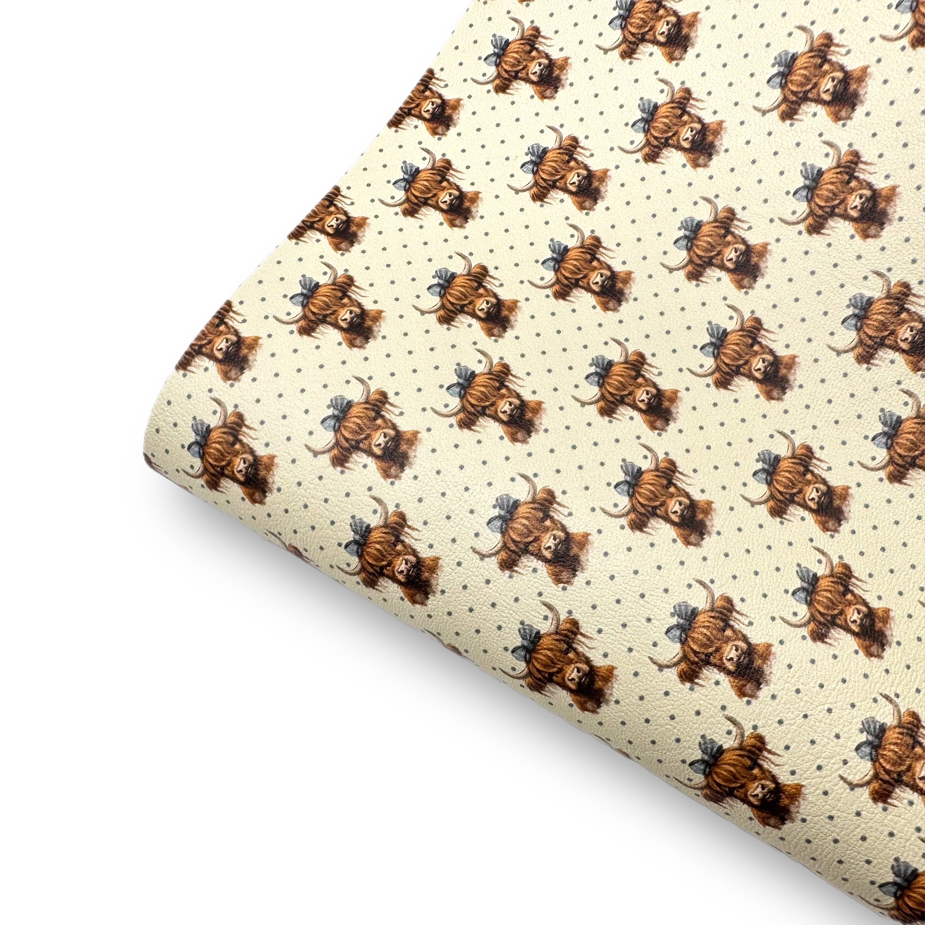 Highland Cows Premium Faux Leather Fabric Sheets - Eliza Henri