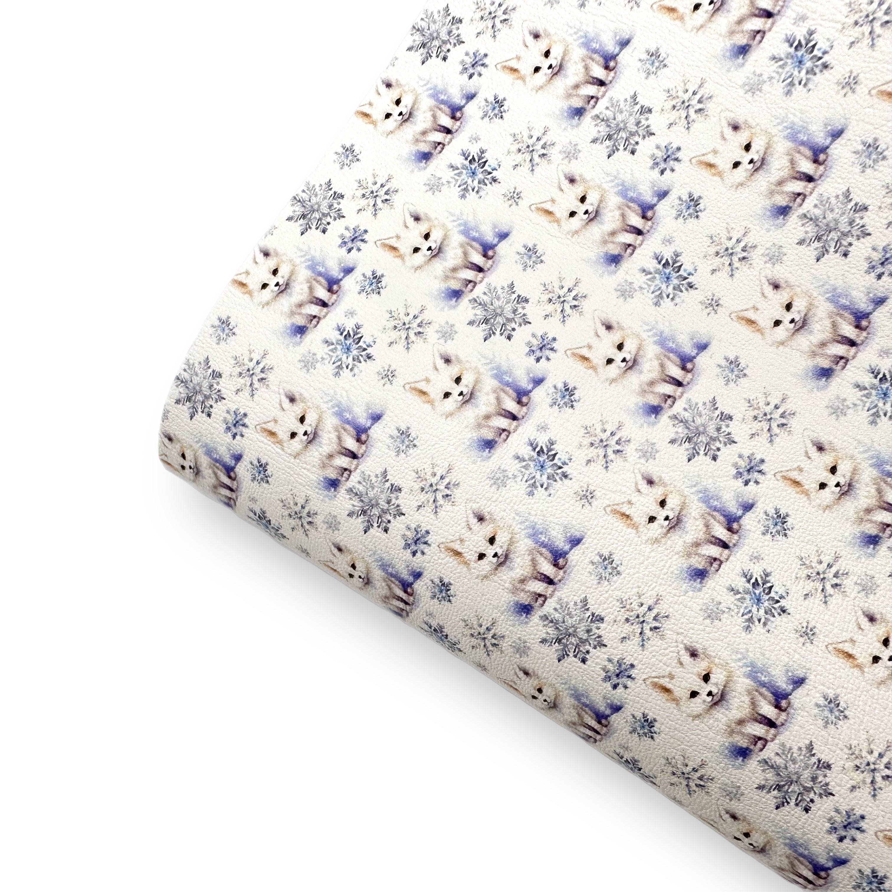 Snowy Fox Premium Faux Leather Fabric Sheets - Eliza Henri