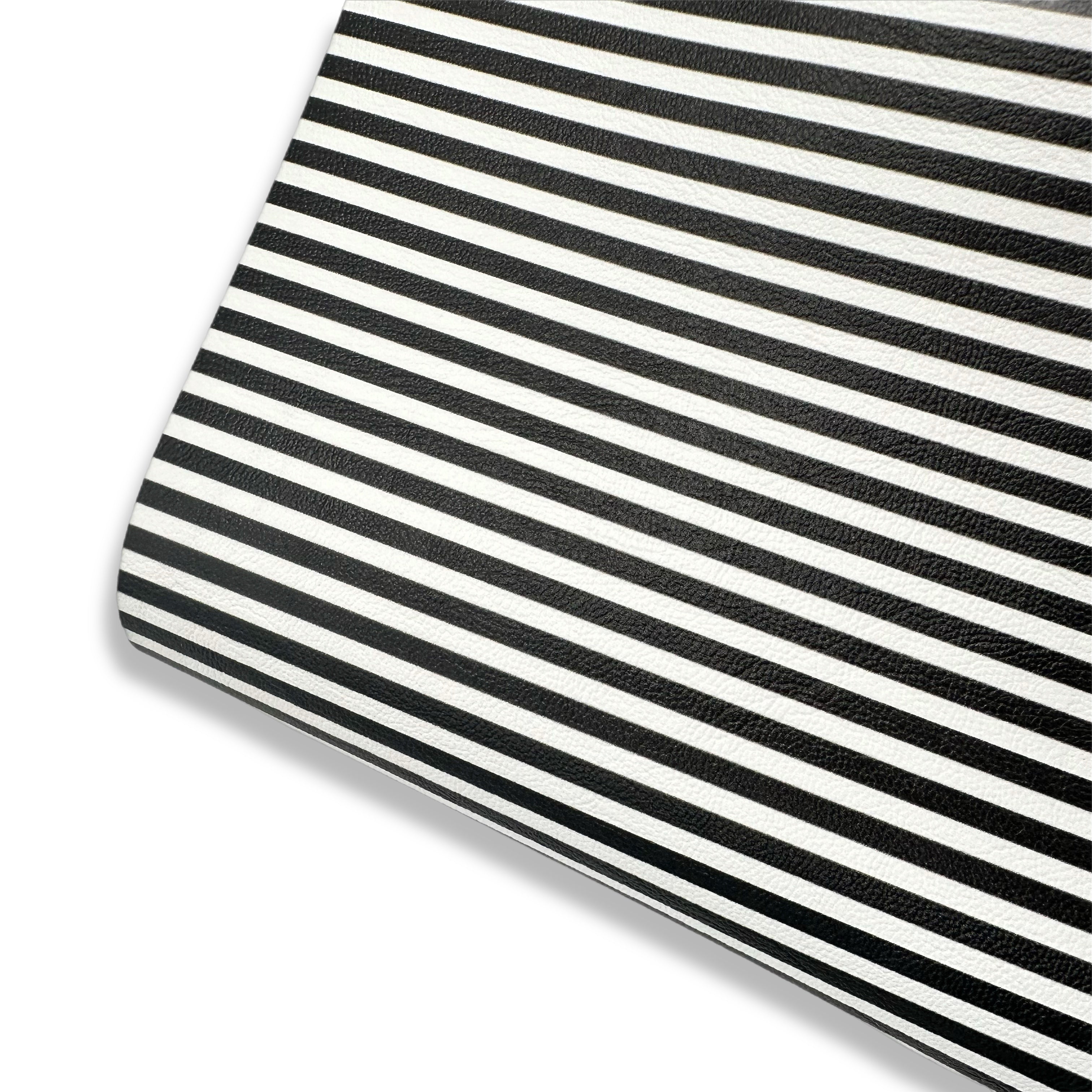 Mono Stripes Premium Faux Leather Fabric - Eliza Henri