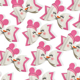 FROSTINA SNOWGIRL FAUX LEATHER DIY HAIR BOW LOOPS & CRAFT CUTOUT SHEETS