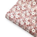 Ditsy Pink Autumn Florals Premium Faux Leather Fabric Sheets - Eliza Henri