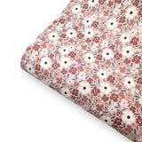 Ditsy Pink Autumn Florals Premium Faux Leather Fabric Sheets - Eliza Henri