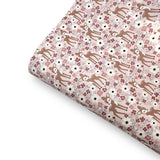Baby Deer Florals Premium Faux Leather Fabric Sheets - Eliza Henri