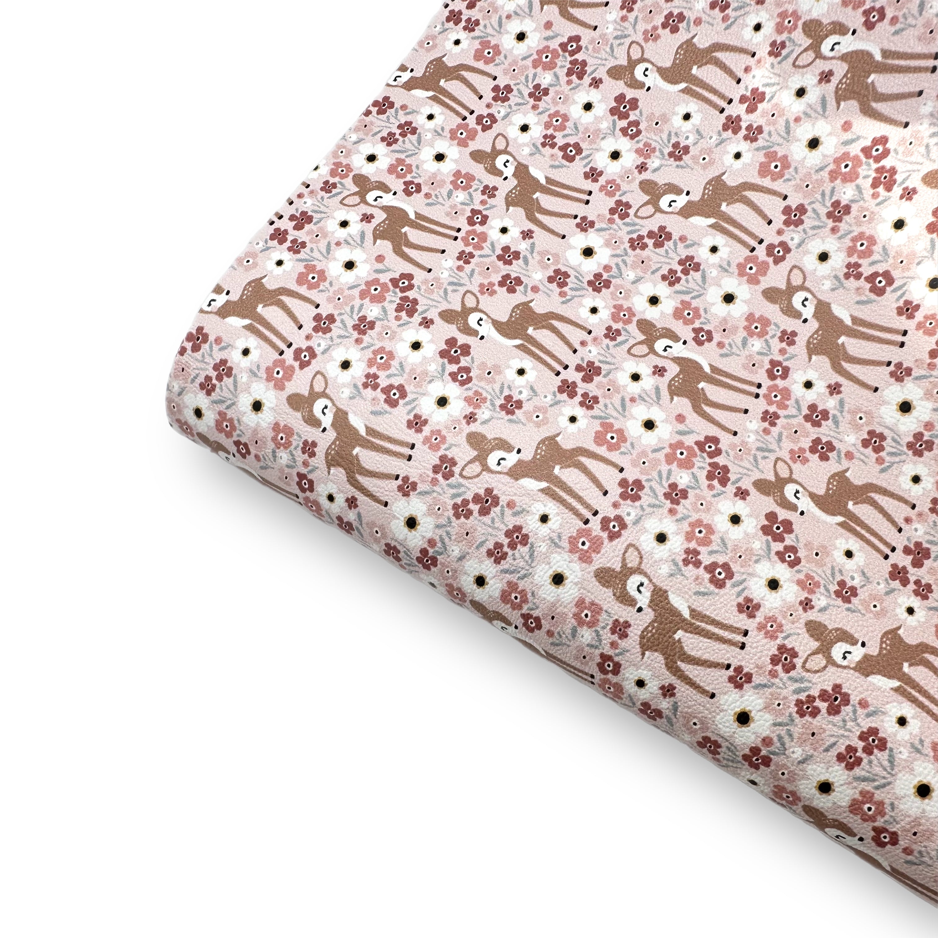 Baby Deer Florals Premium Faux Leather Fabric Sheets - Eliza Henri