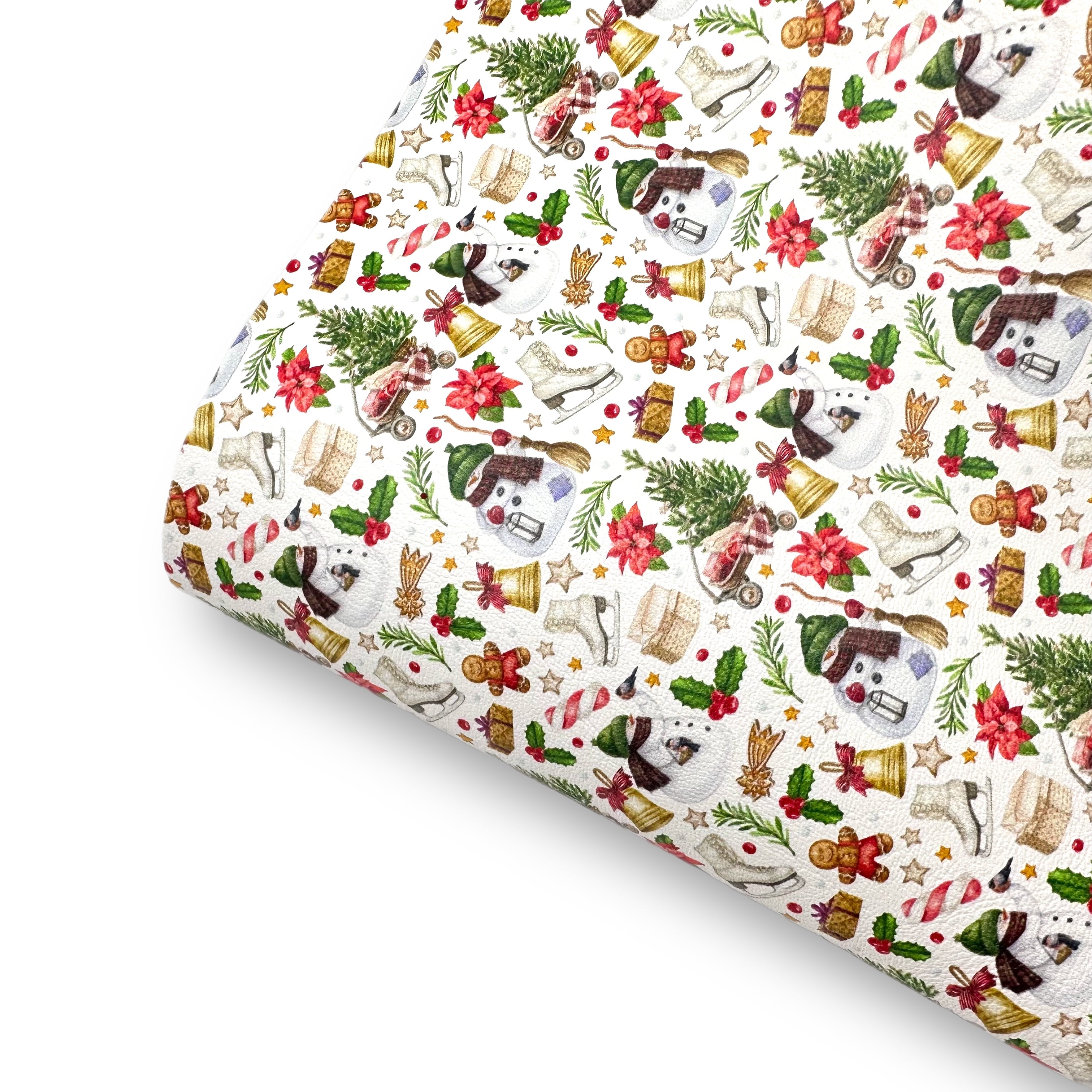 Traditional Christmas Premium Faux Leather Fabric Sheets - Eliza Henri