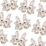 PINK FLOWERY BEATRIX BUNNY DIY CUTOUT FAUX LEATHER HAIR BOW LOOPS - Eliza Henri