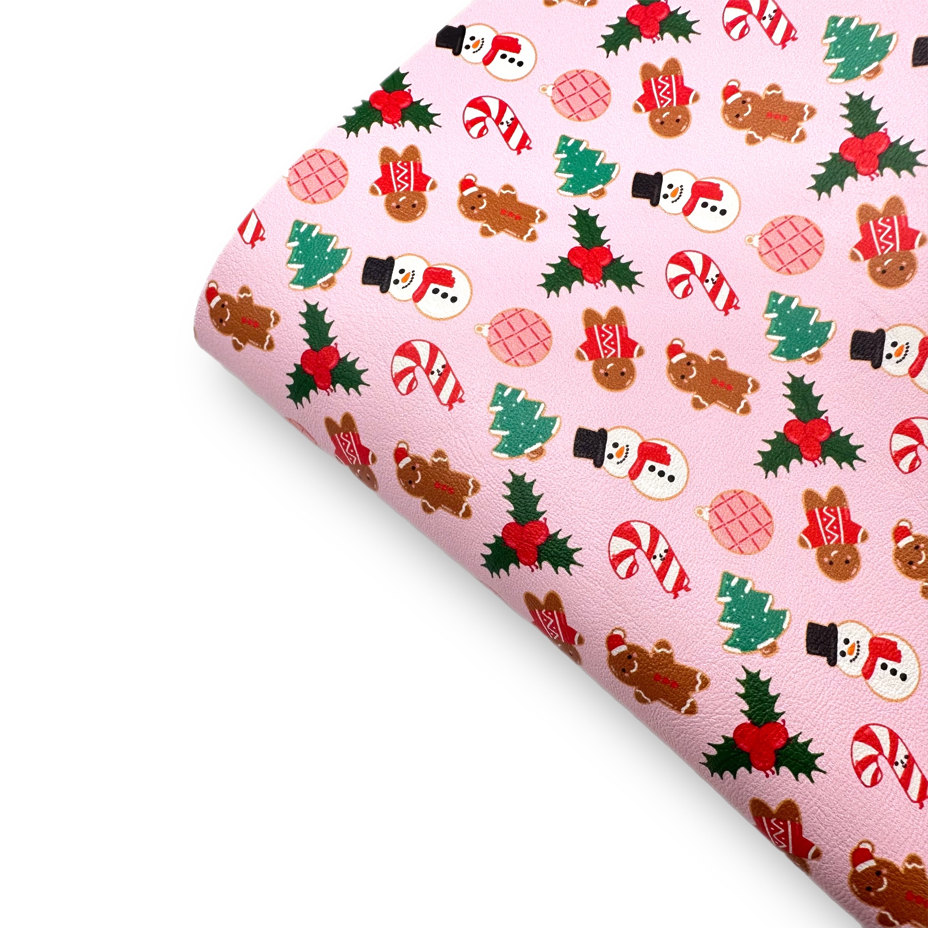 Xmas Cookie Friends Premium Faux Leather Fabric Sheets - Eliza Henri