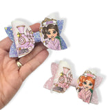 XMAS EXPRESS TRAIN DOLLY BOWS 3.5” | PRE CUT DIY HAIR BOW LOOPS