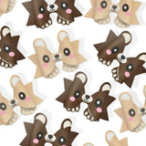 COCO & CREAM- WOODLAND BEAR TWINS-  FAUX LEATHER DIY HAIR BOW LOOPS & CRAFT CUTOUT SHEETS