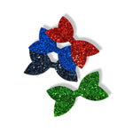 SCHOOL SET MIXED PRE CUT CHUNKY GLITTER BOW TAILS & CENTRES 3.5”- 4 PACK - Eliza Henri