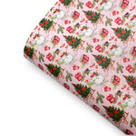 Pink Snowman Sleigh Ride Premium Faux Leather Fabric Sheets - Eliza Henri