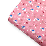 Pink Festive Snowman Premium Faux Leather Fabric Sheets - Eliza Henri