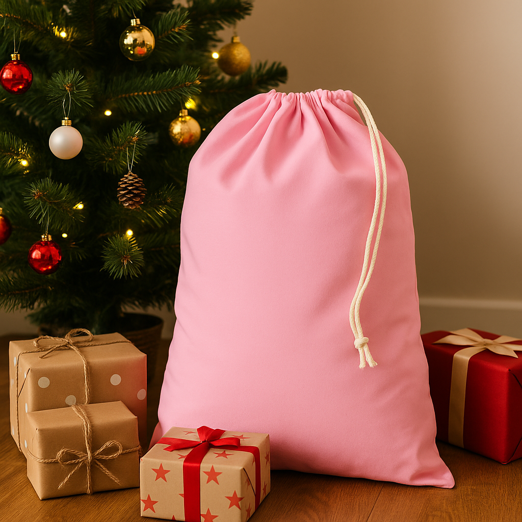 PINK COTTON CANVAS SACK (2 SIZES) - Eliza Henri