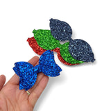 SCHOOL COLOURS- FULL PRE CUT CHUNKY GLITTER BOWS 3.5” - Eliza Henri