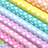 Perfect Pastel Hearts Inverted Premium Faux Leather Fabric Sheets