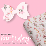 Sweet Ballet Bunny Birthday Balloon DTF Mini Transfers 1'' - Eliza Henri