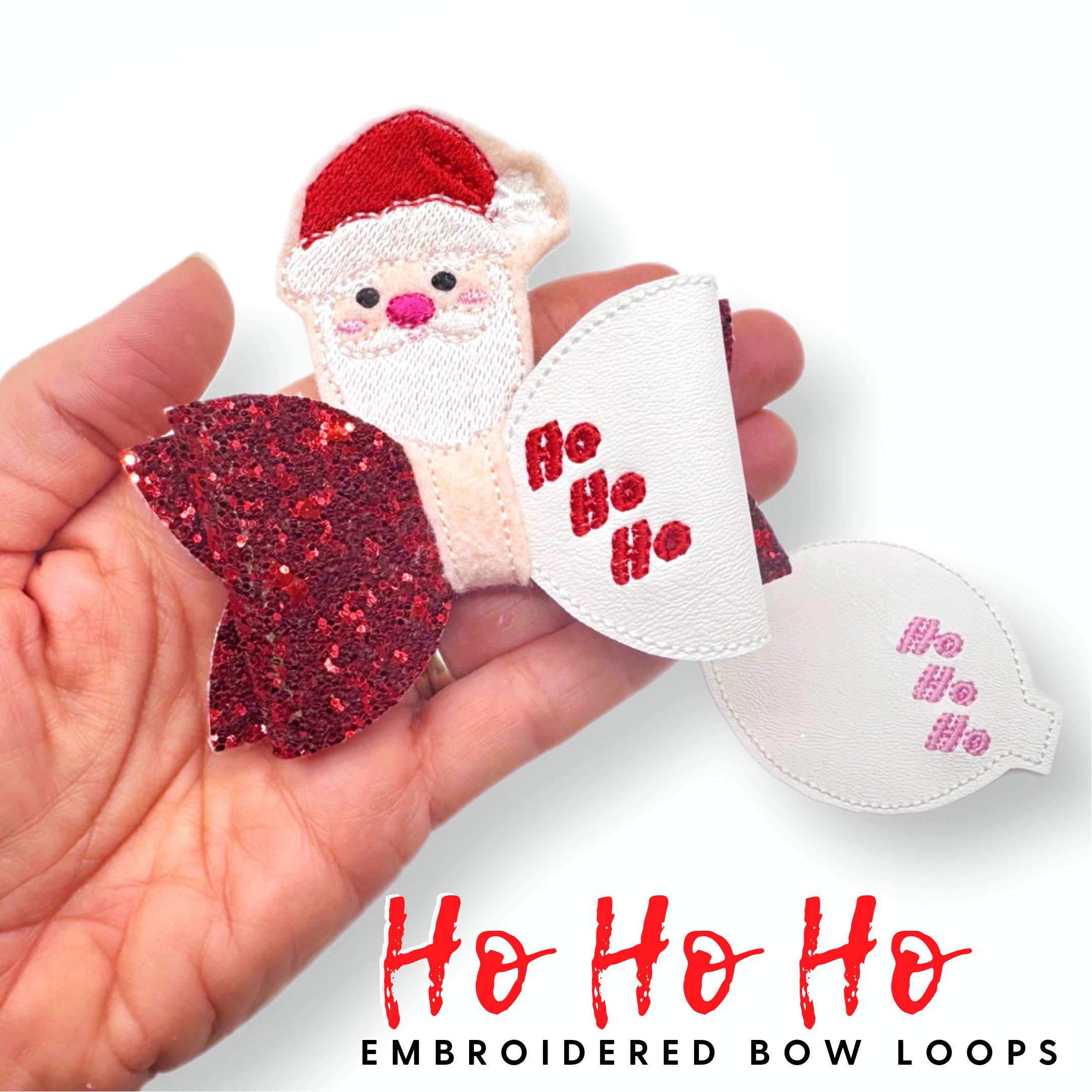 HO HO HO 3.5'' Bow Loop Halves - Eliza Henri