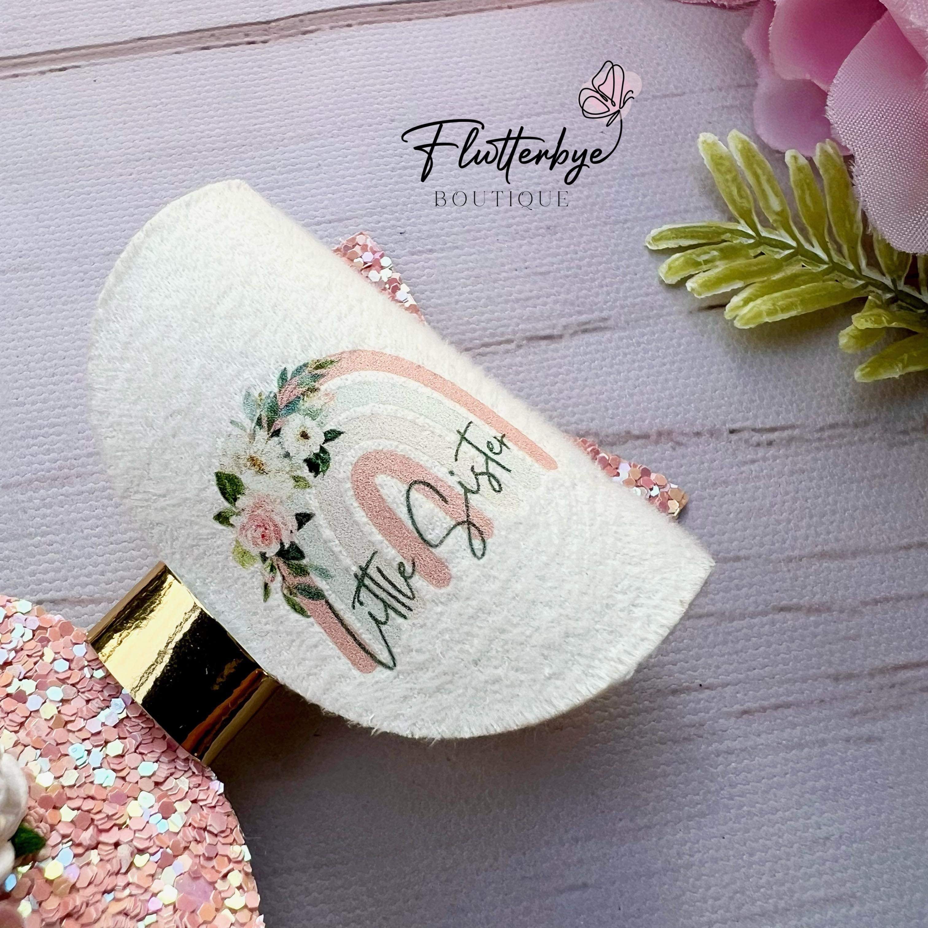 Big Sis Lil Sis Middle Sis Floral Rainbow Sister DTF Mini Transfers 1'' - Eliza Henri