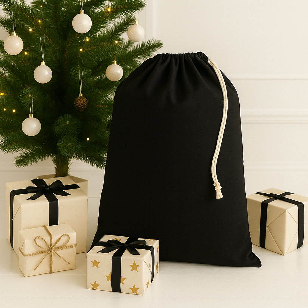 BLACK COTTON CANVAS SACK (2 SIZES) - Eliza Henri