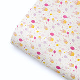 Cakes & Balloons Premium Faux Leather Fabric - Eliza Henri