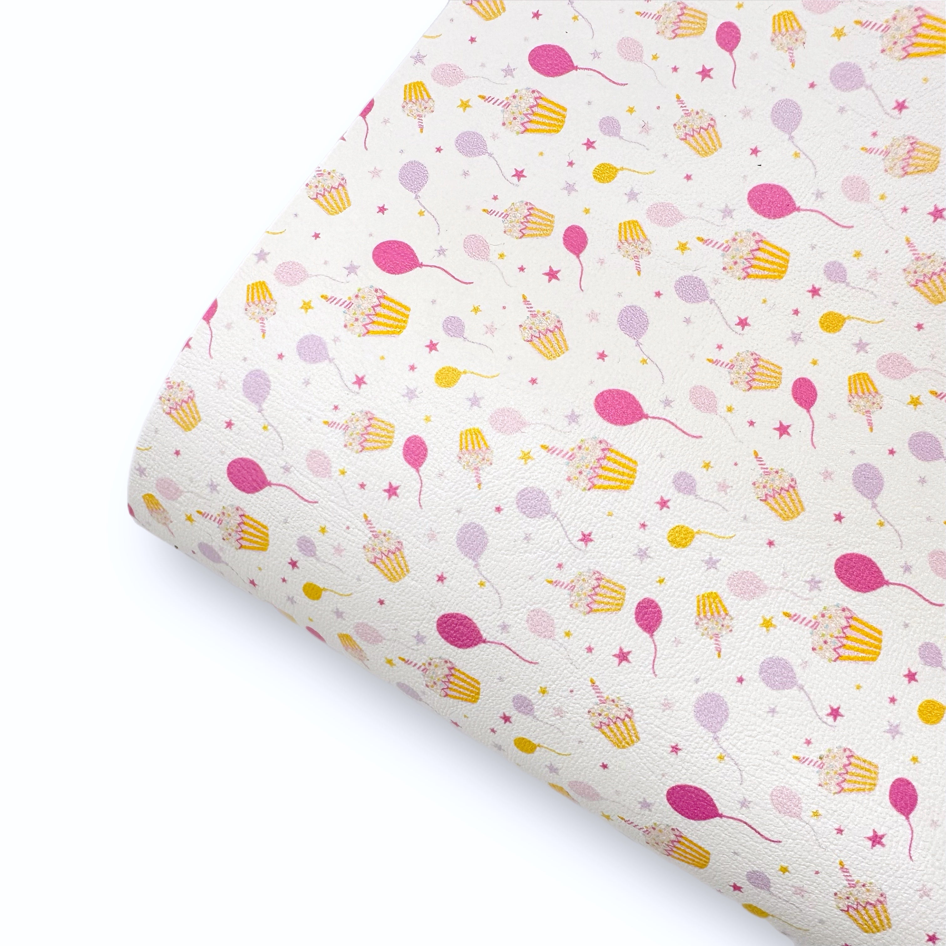 Cakes & Balloons Premium Faux Leather Fabric - Eliza Henri