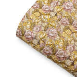New year golden florals Premium Faux Leather Fabric Sheets - Eliza Henri