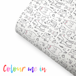Colour me in Woodland Canvas Lux Premium Canvas Bow Fabrics - Eliza Henri