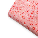 Candy Cane Lane Blush Premium Faux Leather Fabric Sheets - Eliza Henri