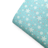 Frosty Snowflake Premium Faux Leather Fabric Sheets - Eliza Henri