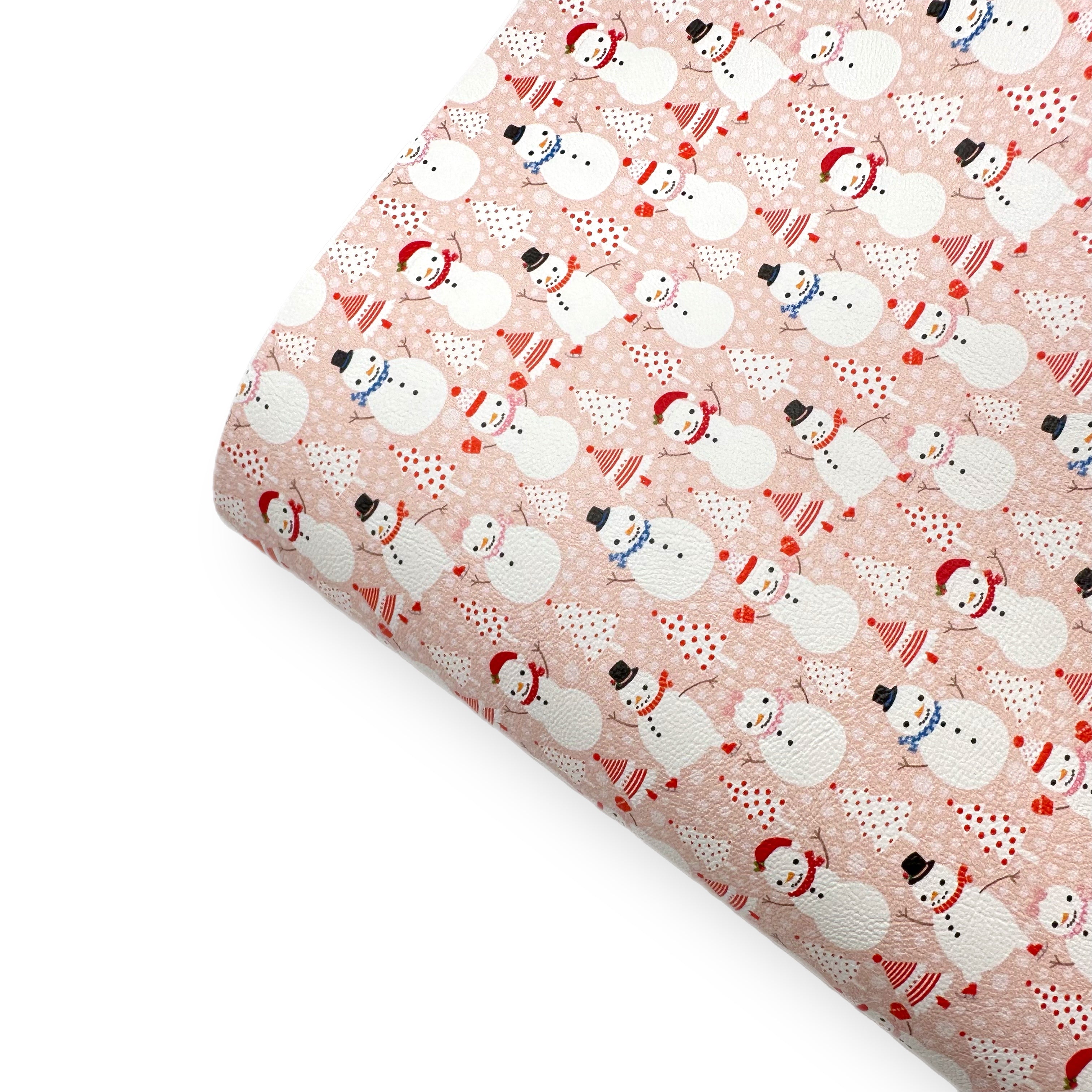 Snowman Party Premium Faux Leather Fabric Sheets - Eliza Henri