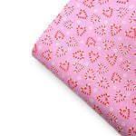 Pink Candy Cane Lane Premium Faux Leather Fabric Sheets - Eliza Henri