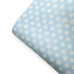 Soft Blue Snowflakes Premium Faux Leather Fabric Sheets - Eliza Henri