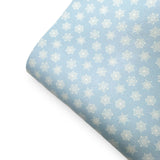 Soft Blue Snowflakes Premium Faux Leather Fabric Sheets - Eliza Henri