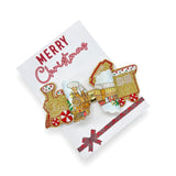 Gingerbread Express Train Embroidered Bow Tails