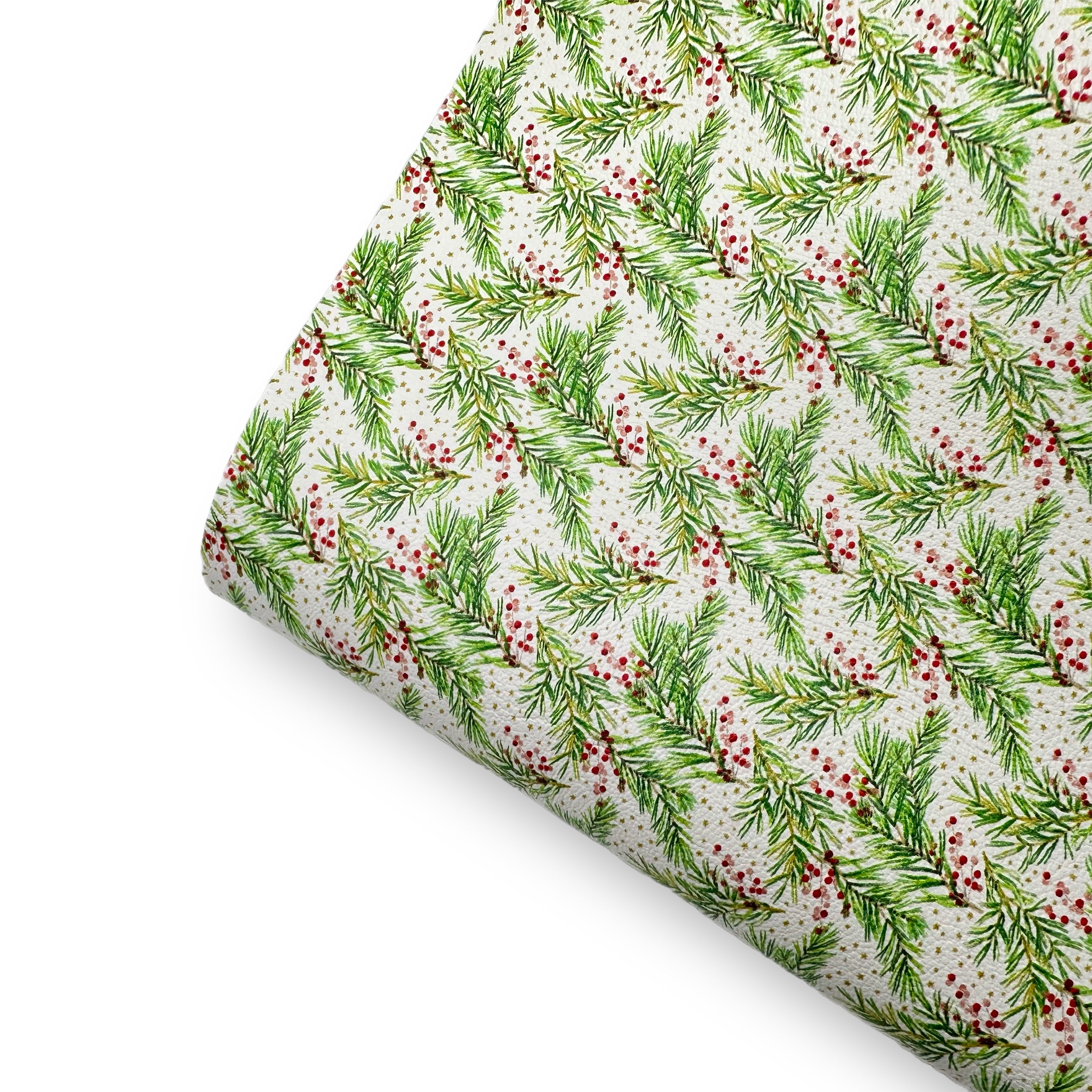 Christmas Berries Premium Faux Leather Fabric Sheets - Eliza Henri