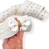 Xmas Lights Faux Leather - Mega Bow Strips